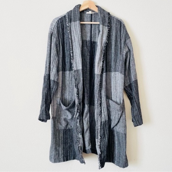 Eileen Fisher Colorblock Shawl Collar Jacket - Picture 4 of 6